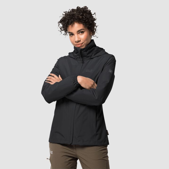 Jack Wolfskin Womens Stormy Point Hardshell Jacket Black 241580NMR